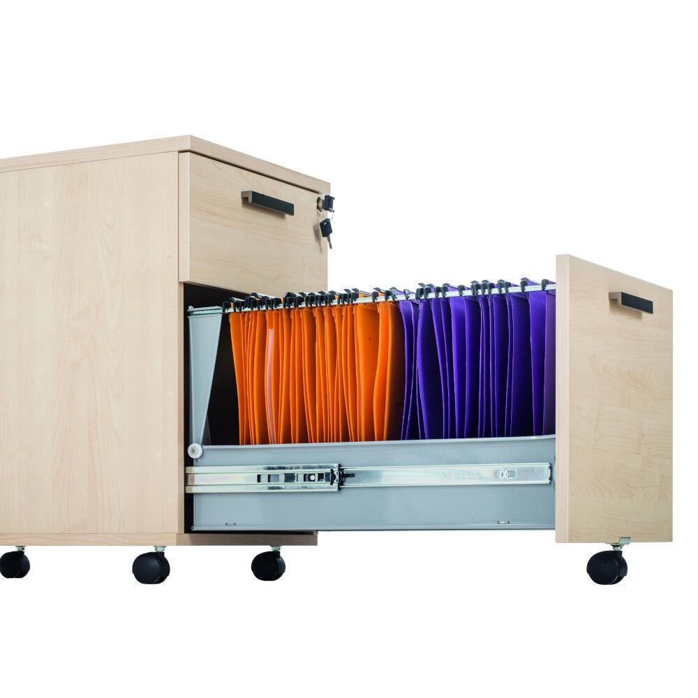 Console desserte mobile avec caisson intégré à 2 tiroirs (dont 1 pour dossiers suspendus) - Dimensions : H63 x L120 x P60 cm – Image 5