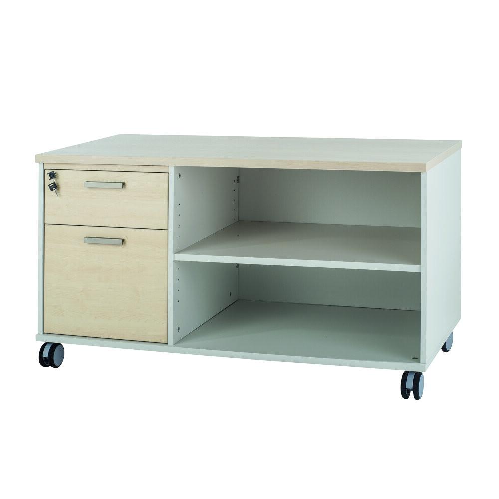 Console desserte mobile avec caisson intégré à 2 tiroirs (dont 1 pour dossiers suspendus) - Dimensions : H63 x L120 x P60 cm – Image 3