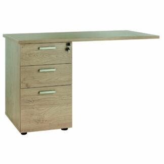 Caisson hauteur de bureau à 3 tiroirs dont 1 pour dossiers suspendus - Dimensions Top : 120 x 60 cm