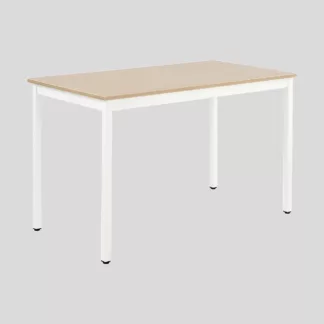 Table Multi-Usages Chêne clair et pieds blancs