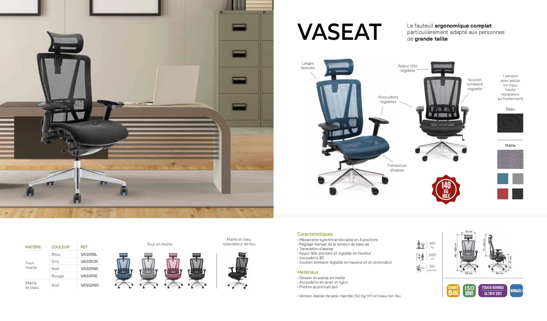 Fauteuil ergonomique VASEAT