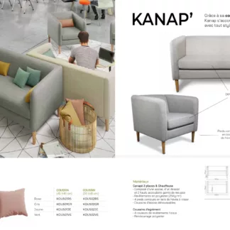 KANAP Canapé 2 places et chauffeuse