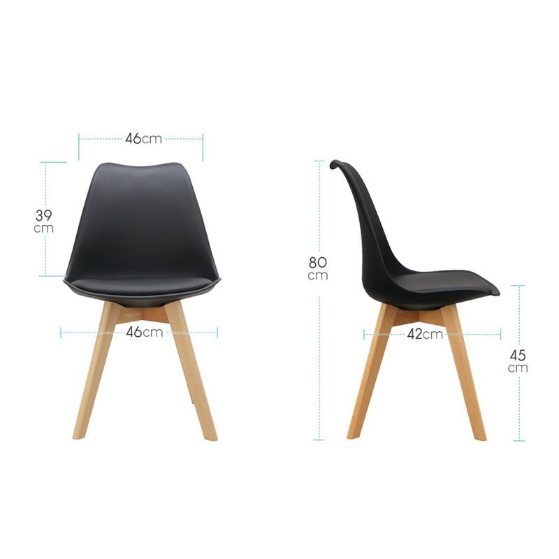 Pack de 2 chaises noires SUEDE – Image 3