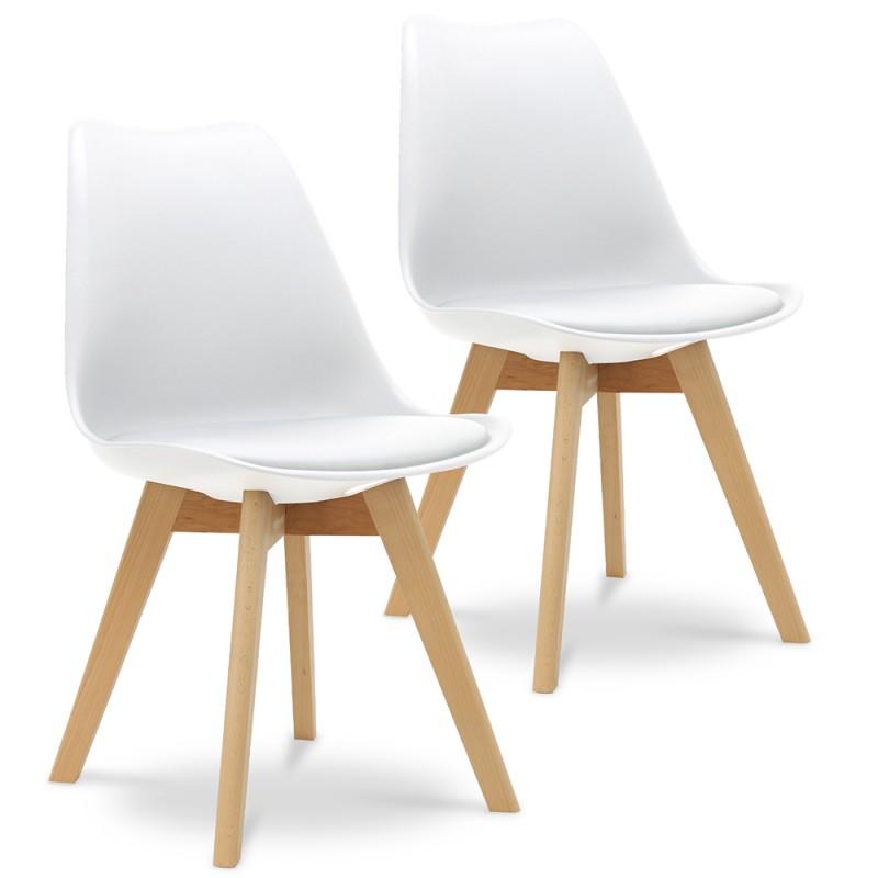 Pack de 2 chaises blanches SUEDE