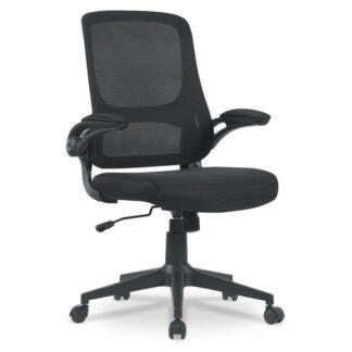 Fauteuil de bureau MASPI noir maille respirante accoudoirs relevables