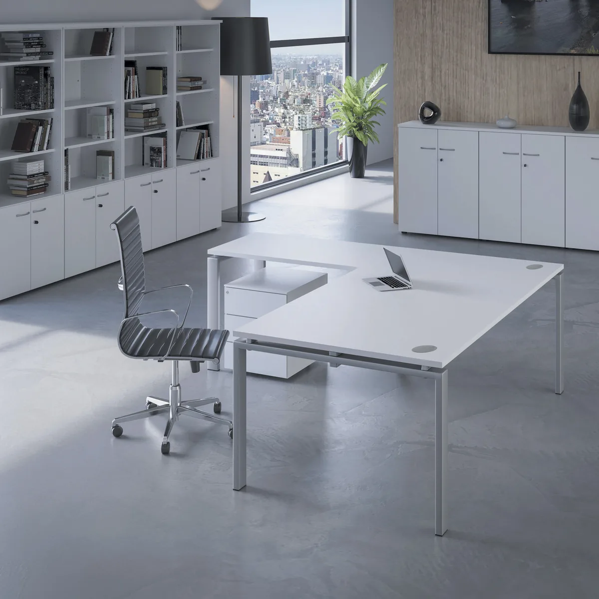 Bureau de direction ASTRO Buronomic – retour aluminium blanc