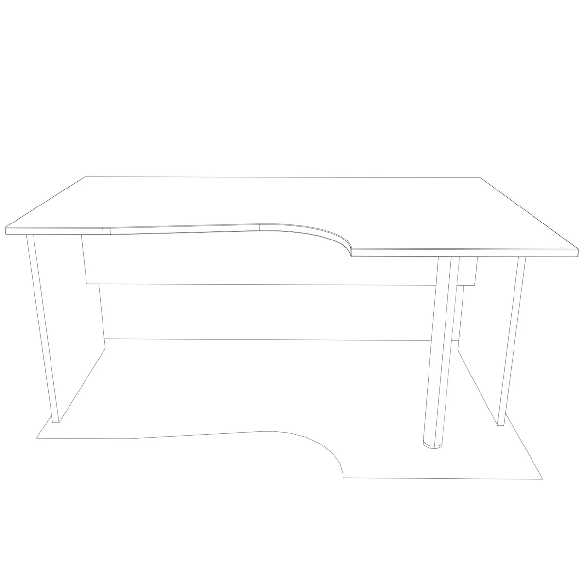 Bureau compact STARTUP – Piètement panneaux – Image 4