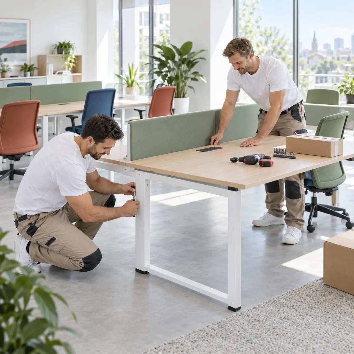Livraison et montage professionnel de mobilier de bureau