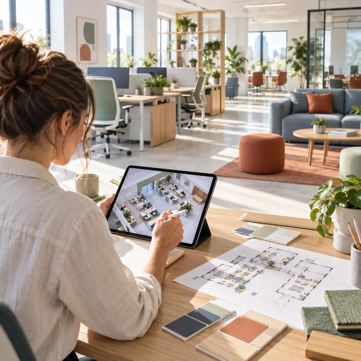 Conception et plans 2D et 3D pour l'aménagement de bureaux
