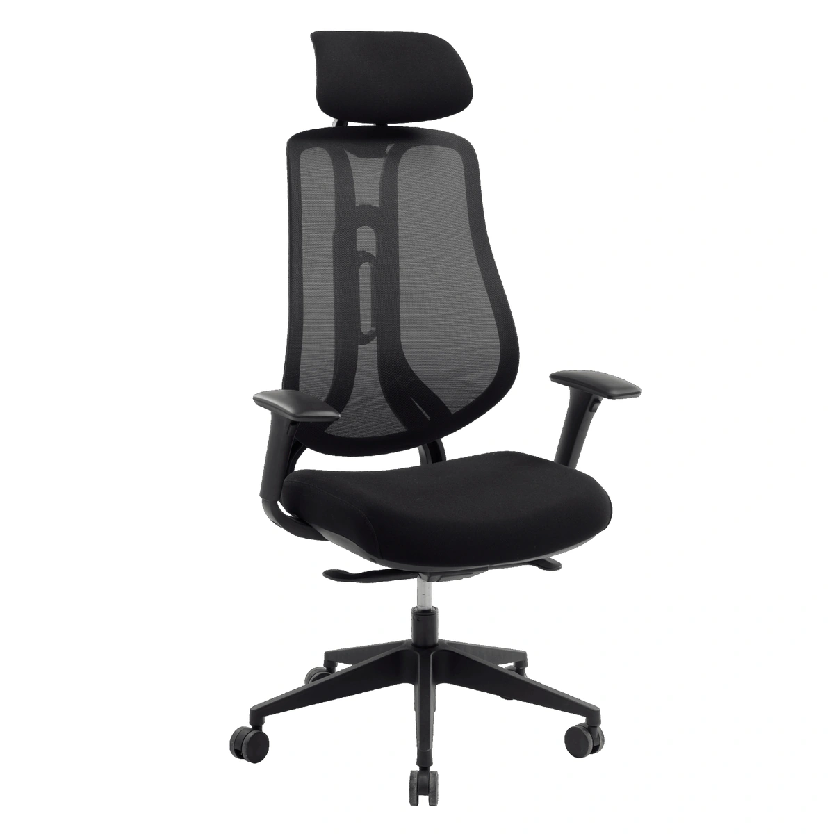 Fauteuil de bureau ergonomique COMETE noir - vue trois-quarts