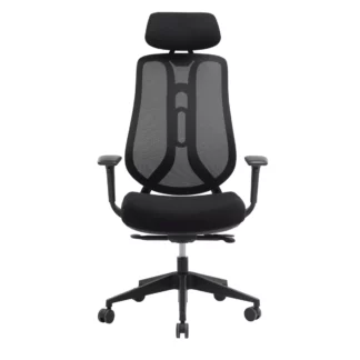 Fauteuil de bureau ergonomique COMETE noir - vue de face