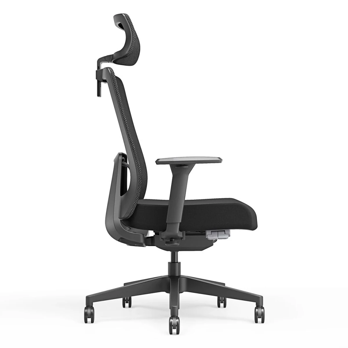 Fauteuil de bureau ergonomique VELORA avec têtière – vue de profil