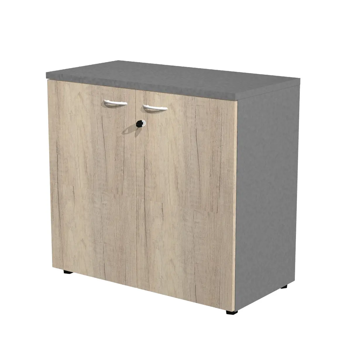 Armoire basse FORTIS avec portes mélaminées verrouillables