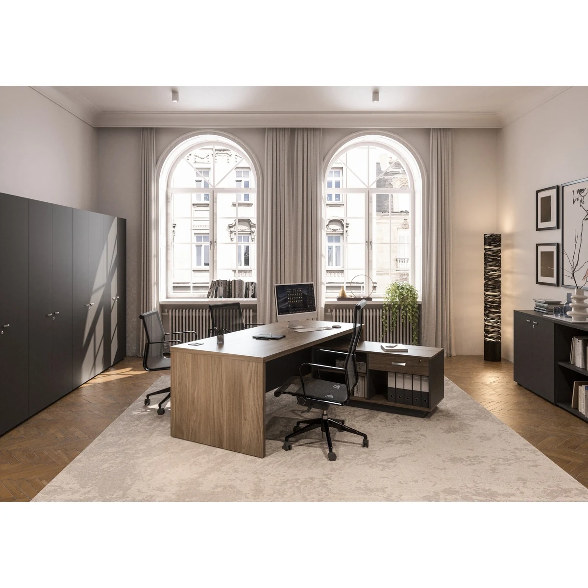 FORTIS BOIS – Bureau avec meuble de service