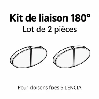 Illustration du kit de liaison SILENCIA 180 degrés, lot de deux pièces pour cloisons fixes
