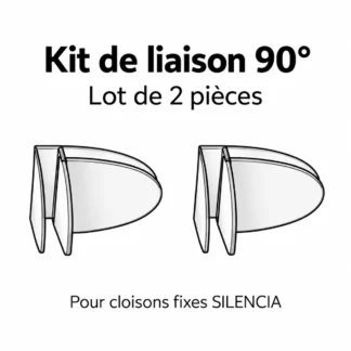 Illustration du kit de liaison SILENCIA 90 degrés, lot de deux pièces pour cloisons fixes