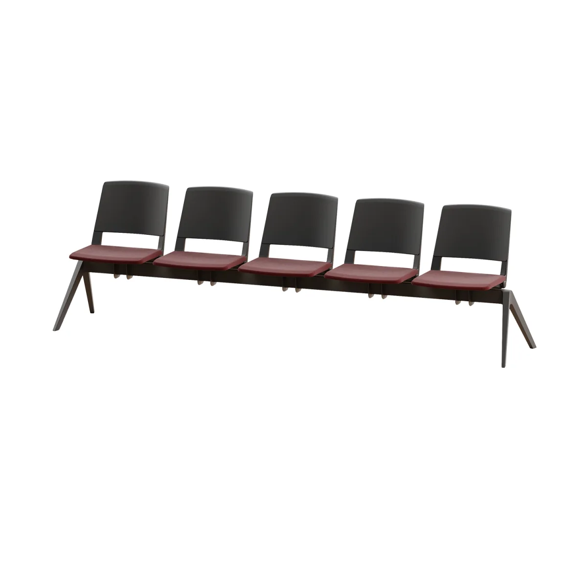 Poutre d’attente ALTO 5 places noir et rouge