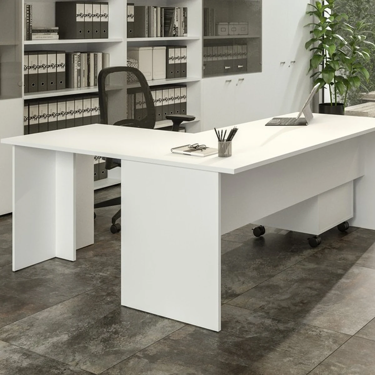 PRÊT À PARTIR STARTUP – Bureau avec retour + caisson mobile – Image 3