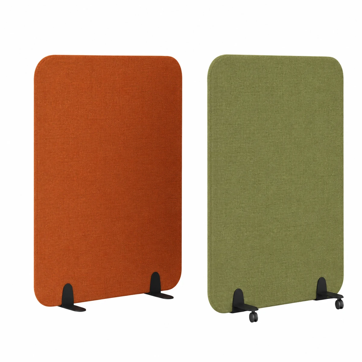 Cloisons SILENCIA individuelles – fixe orange et mobile verte