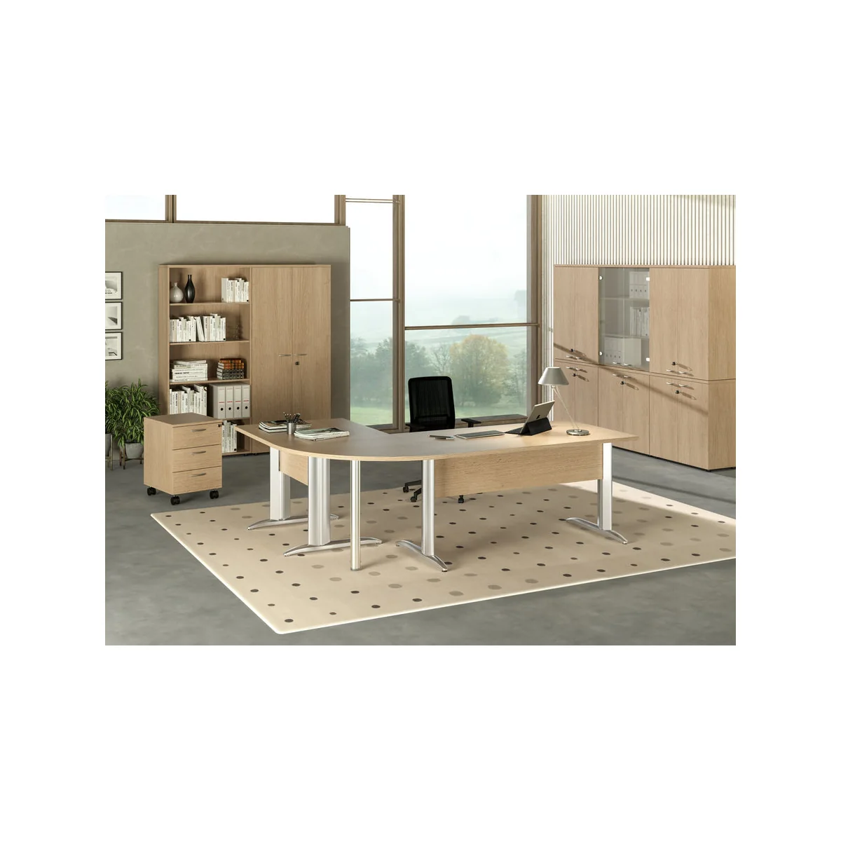 Bureau STARTUP PREMIUM K2 avec piètement métallique aluminium