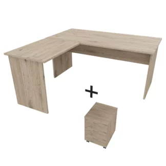 PRÊT À PARTIR STARTUP – Bureau avec retour + caisson mobile