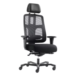 Fauteuil ergonomique TITAN usage intensif 24 h/24 – maille et tissu