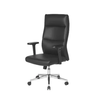 Fauteuil de direction WINDSOR noir – vue trois-quarts